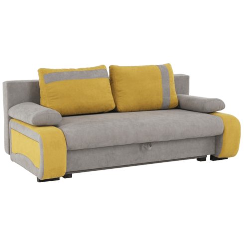 BOLIVIA Kinyitható kanapé, szürke-barna/sárga