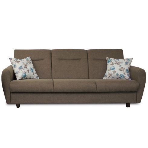 MILO háromszemélyes kanapé, nyitható, barna Savana/minta