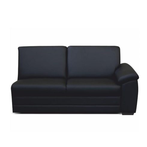 BITER 3-személyes kanapé támasztékkal, textilbőr fekete, jobbos, 3 1B