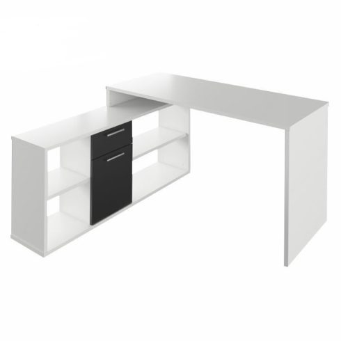 NOE Sarok íróasztal, fehér/fekete, NEW