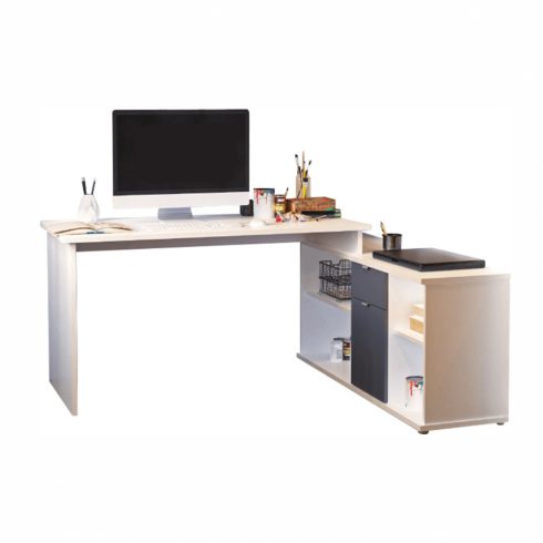 DALTON íróasztal, fehér/szürke, 2 NEW VE 02
