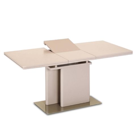 VIRAT nyitható étkezőasztal, capuccino extra magasfényű, 120-160x80 cm