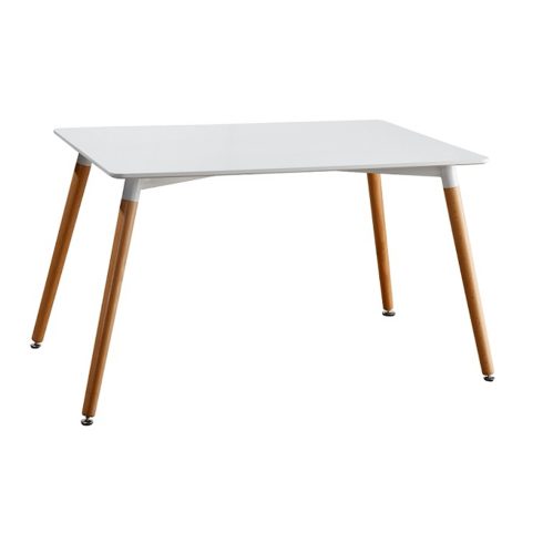 DIDIER Étkezőasztal, fehér+ bükk, 120x80 cm, 4 NEW