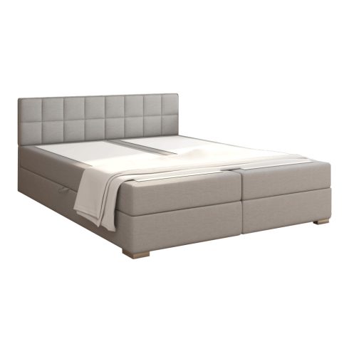 FERATA Boxspring típusú ágy 160x200, világosszürke, KOMFORT