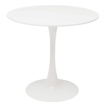   REVENTON Étkezőasztal, kerek, fehér, matt, átmérő 80 cm