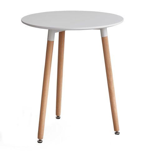 ELCAN Étkezőasztal, fehér/bükk, átmérő 60 cm