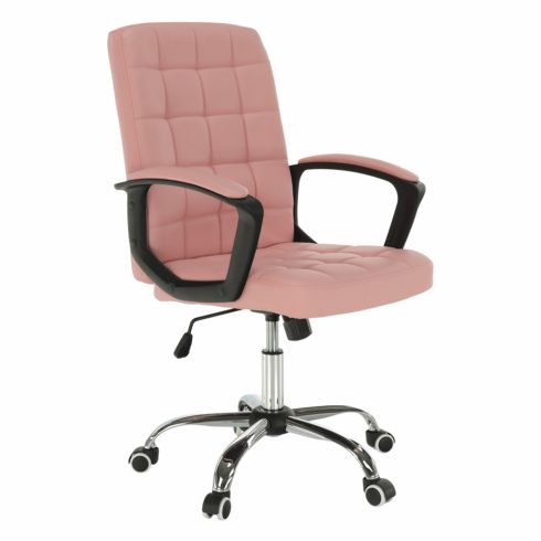 RULIS Irodai szék, rózsaszín textilbőr