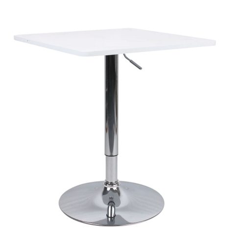 FLORIAN Bár asztal állítható magasságú, fehér, 60x70-91 cm, 2 NEW