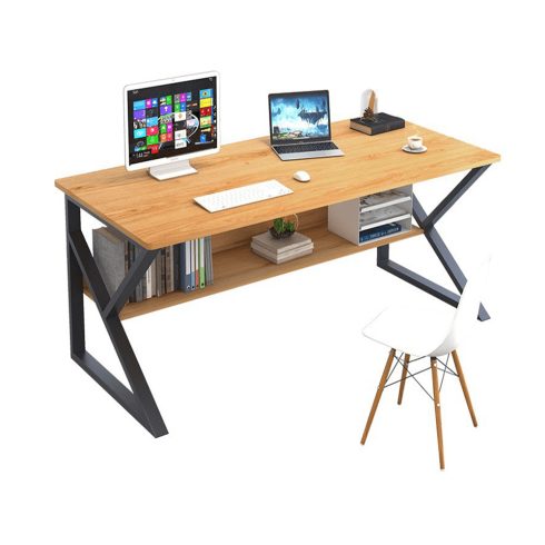 TARCAL Polcos íróasztal, bükkfa/fekete, 80
