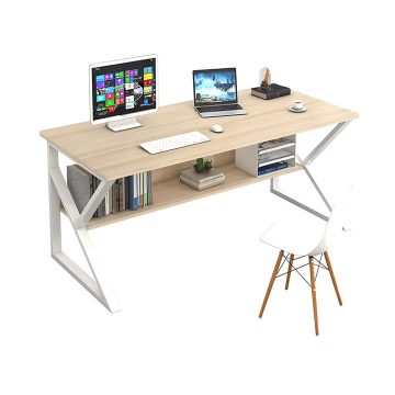 TARCAL Polcos íróasztal, természetes tölgyfa/fehér, 80