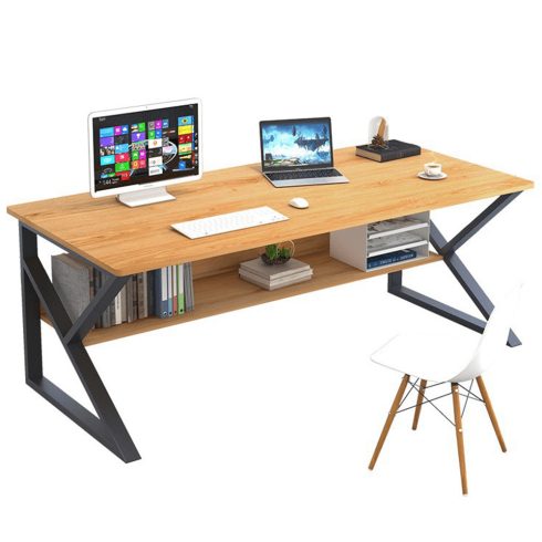 TARCAL Polcos íróasztal, bükkfa/fekete, 100