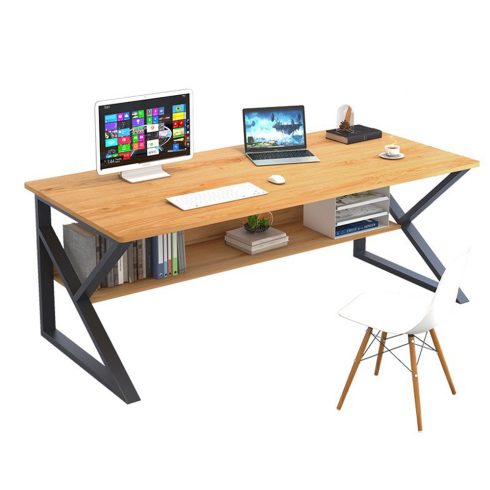 TARCAL Polcos íróasztal, bükkfa/fekete, 140