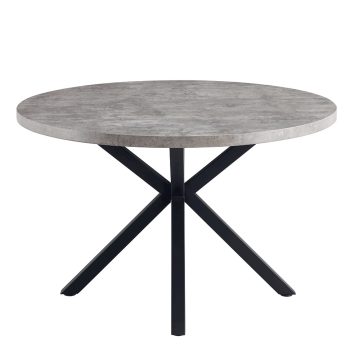 MEDOR Étkezőasztal, beton/fekete, átmérő 120 cm