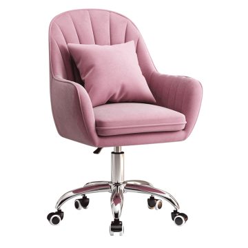 KLIAN Irodai szék, rózsaszín Velvet szövet/króm