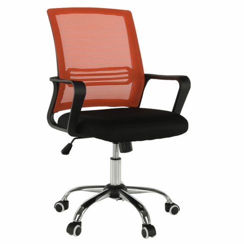 APOLO Irodai szék, hálószövet narancs/szövet fekete, NEW