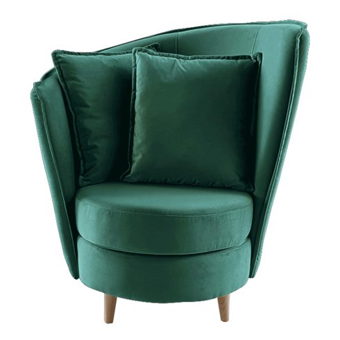 ROUND Fotel Art Deco stílusban, smaragd Kronos szövet/tölgy, NEW
