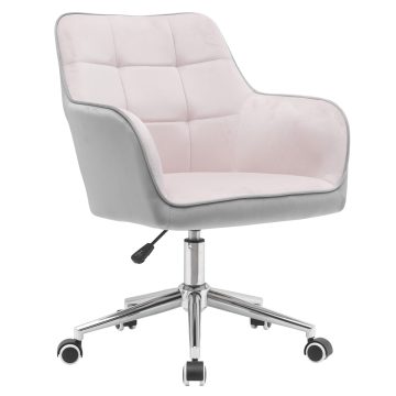 FELTON Irodai szék, Velvet szövet rózsaszín/szürke, NEW
