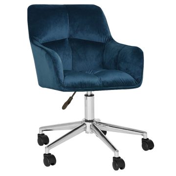 HAGRID Irodai szék, kékesszürke Velvet anyag/króm, NEW