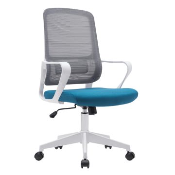 SALOMO Irodai szék, szürke/petróleumzöld/fehér, TYP 1