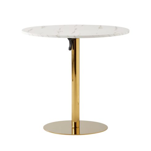 LAMONT Étkezőasztal, világos márvány/gold króm - arany, átmérő 80 cm