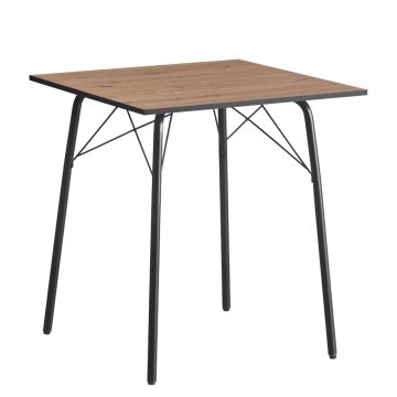   NALAK Étkezőasztal, artisan tölgy/fekete, 70x70x75 cm, TYP 1