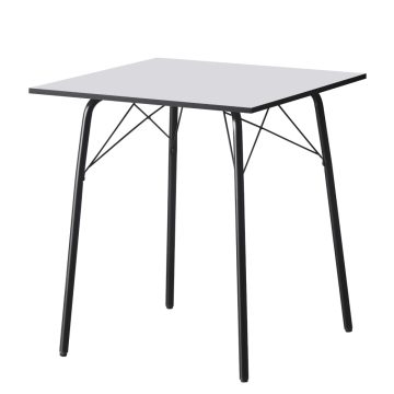 NALAK Étkezőasztal, fehér/fekete, 70x70x75 cm, TYP 1