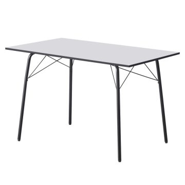 NALAK Étkezőasztal, fehér/fekete, 120x75x75 cm, TYP 2