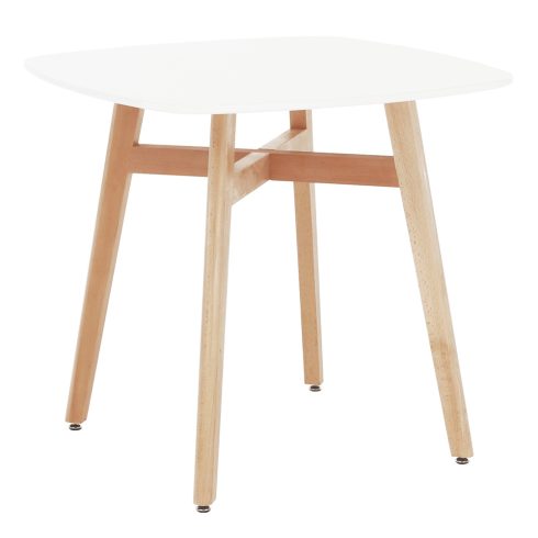 DEJAN Étkezőasztal, fehér/természetes fa, 80x80 cm, 3 NEW