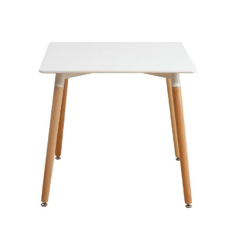 DIDIER Étkezőasztal, fehér/bükk, 70x70 cm, 4 NEW