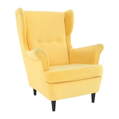 RUFINO Füles fotel, sárga/wenge, 3 NEW