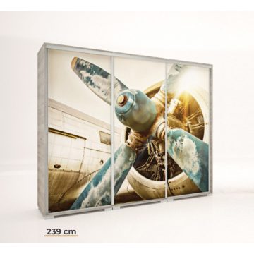 Italy Style 239 cm-es tolóajtós gardrób (Italy-11)