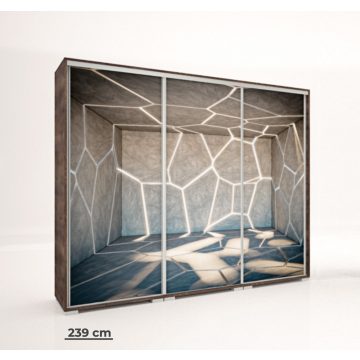 Italy Style 239 cm-es tolóajtós gardrób (Italy-23)