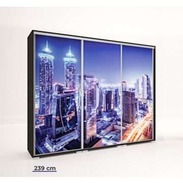 Italy Style 239 cm-es tolóajtós gardrób (Italy-13)