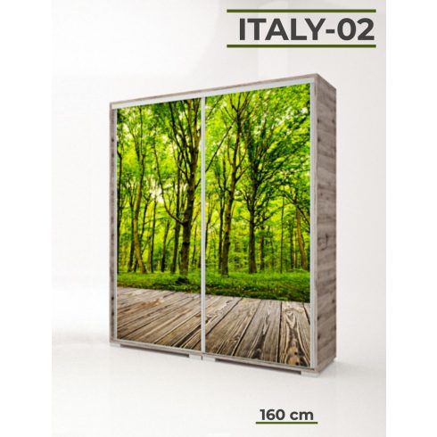 Italy Style 160 cm-es tolóajtós gardrób (Italy-02)