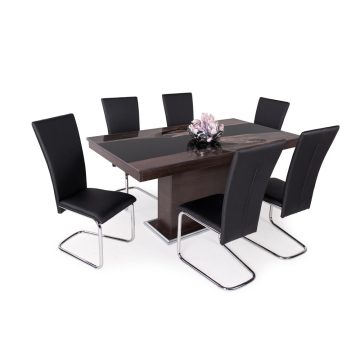 Flóra Plusz asztal + 6 db Paulo szék