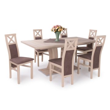 Bella asztal + 6 db Herman szék