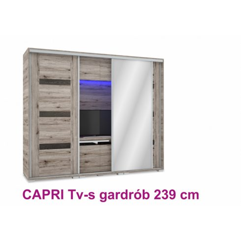 Capri Tv-s gardrób 239 cm (1 tükörrel)
