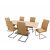 Claudia asztal 160-as Sonoma + 6 db Boston szék Beige