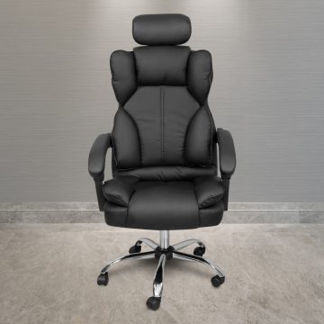   Főnöki irodai szék, forgószék fejtámlával fekete (JM808-BLACK-7)