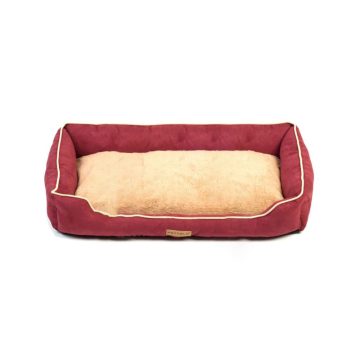   Kutyafekhely, kutyaágy piros M méret (Suededoghouse-wine-red-m)